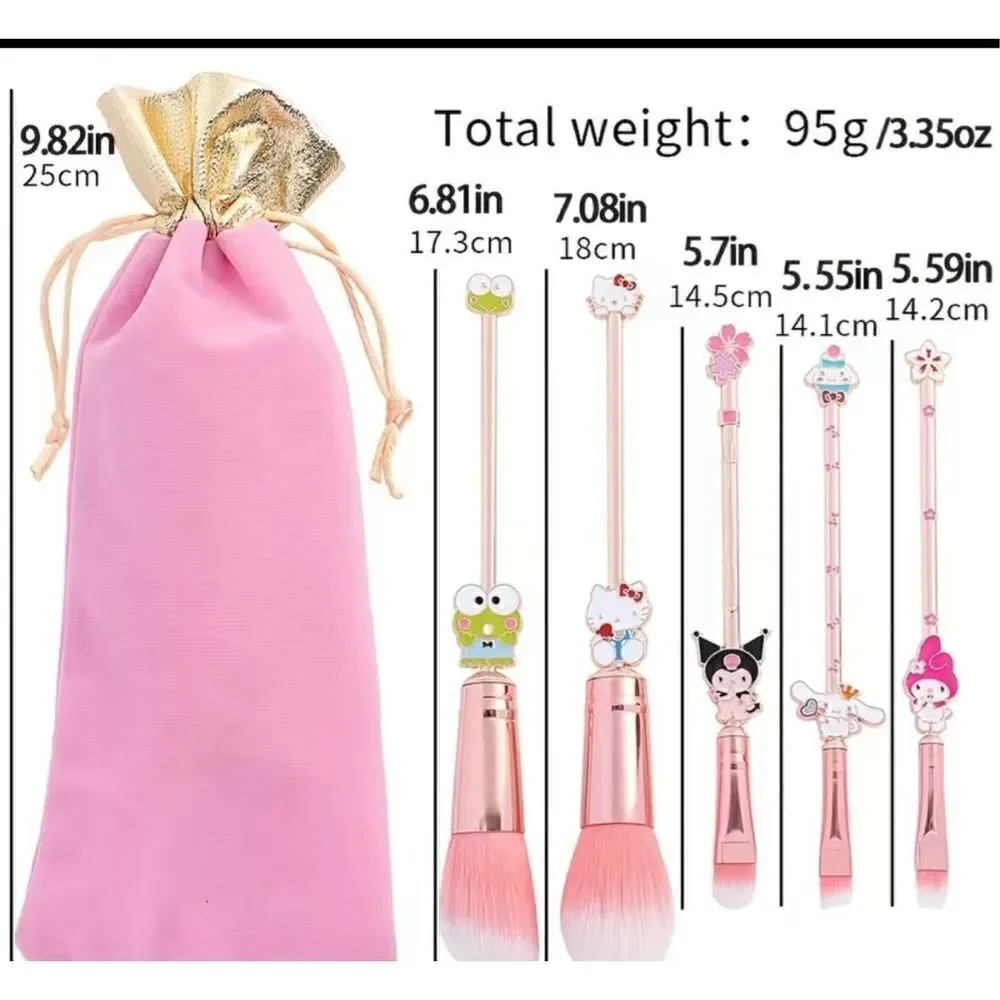 Sanrio Hello Kitty & Friends 5 Pc Makeup Brush Set